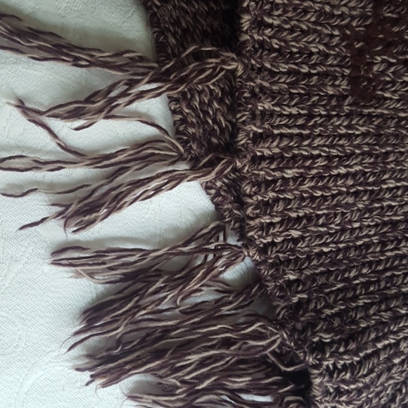 Buffalo by David Bitton Cozy Knit Poncho sweater Purple Thick Turtle Neck fringe - Picture 3 of 7